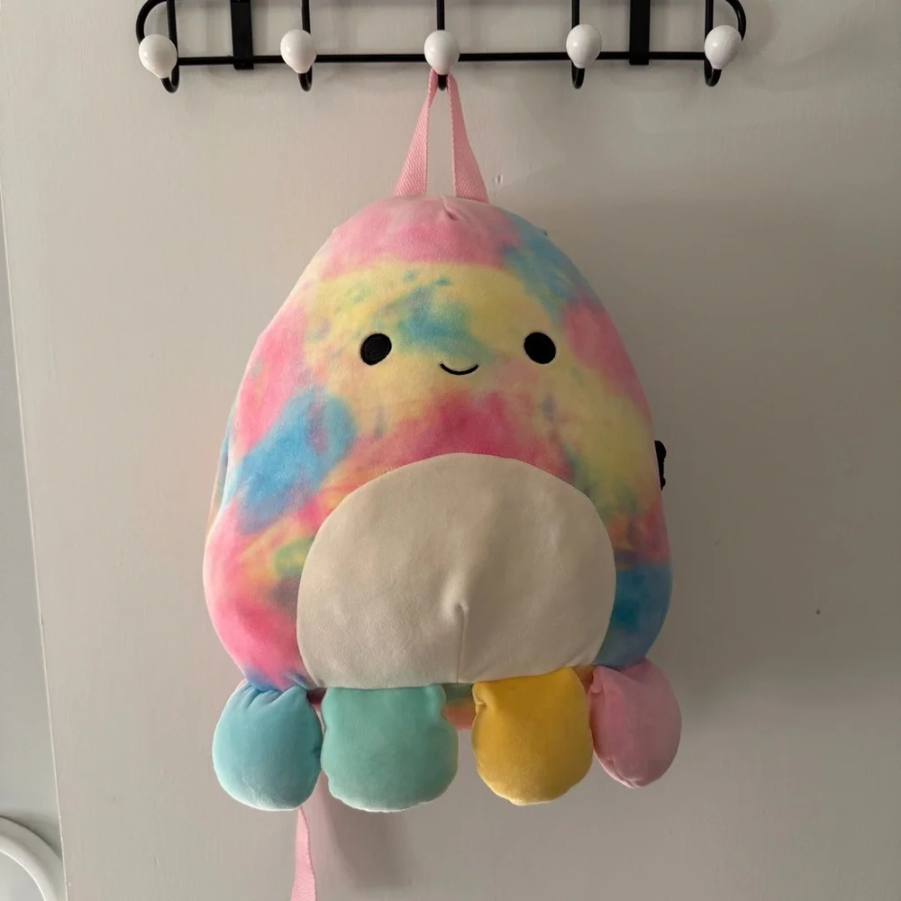 Squishmallows Opal Octopus Plush Backpack Pastel Kids School Travel